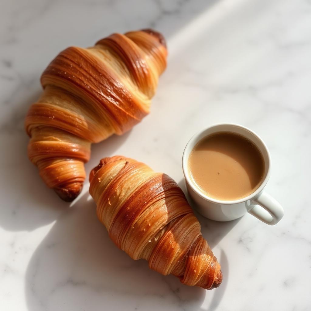 French croissants and café au lait